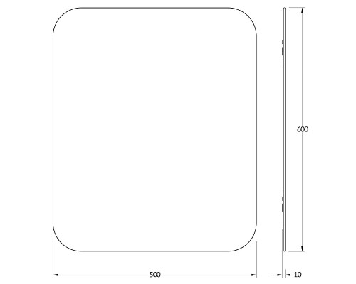 Зеркало Evoform Colora 60х50 BY 0433 с окантовкой - Черный цвет