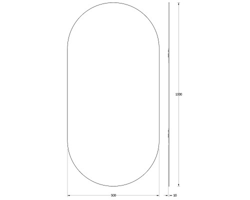 Зеркало Evoform Colora 100х50 BY 0464 с окантовкой - Черный цвет