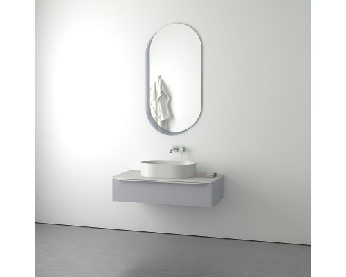 Зеркало Evoform Double 124x65 на стеклянном основании - цвет Графит