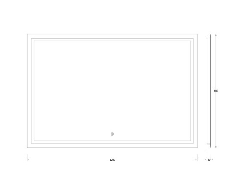 Зеркало Evoform Ledline 80x120 с подсветкой 35.5 W - сенсорный выключатель