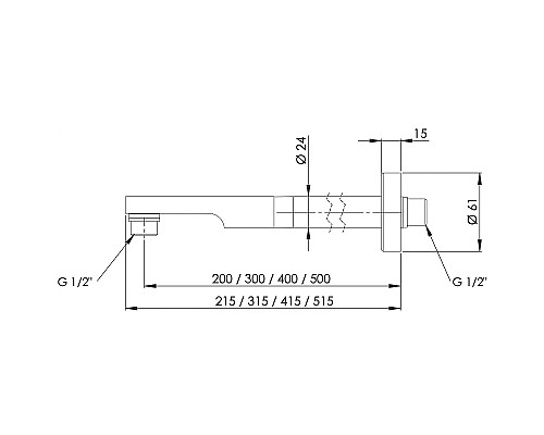Кронштейн для верхнего душа Remer 348N30VO Бронза