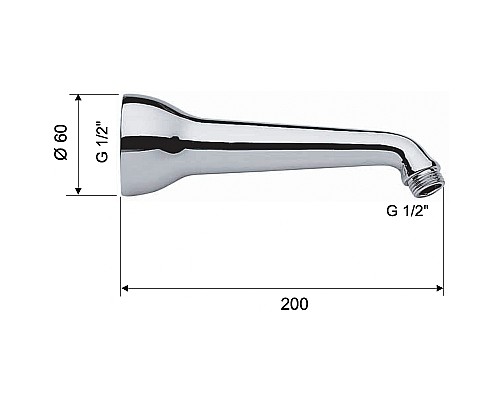 Кронштейн для верхнего душа Remer 34520 Хром