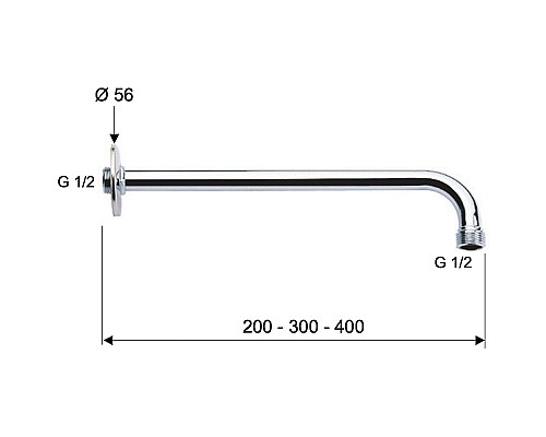 Кронштейн для верхнего душа Remer 34330NO Черный матовый