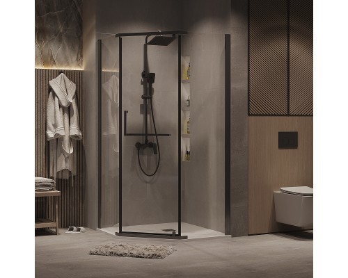Душевой уголок Grossman Pragma 100х100 302.K33.03.1010.42.00 профиль Графит сатин стекло прозрачное
