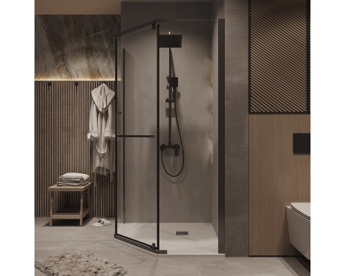 Душевой уголок Grossman Pragma 100х100 302.K33.03.1010.42.00 профиль Графит сатин стекло прозрачное