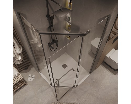 Душевой уголок Grossman Pragma 100х100 302.K33.03.1010.42.00 профиль Графит сатин стекло прозрачное