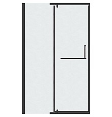 Душевая дверь Grossman Pragma 100 100.K33.03.100.21.02 профиль Черный матовый стекло шиншилла