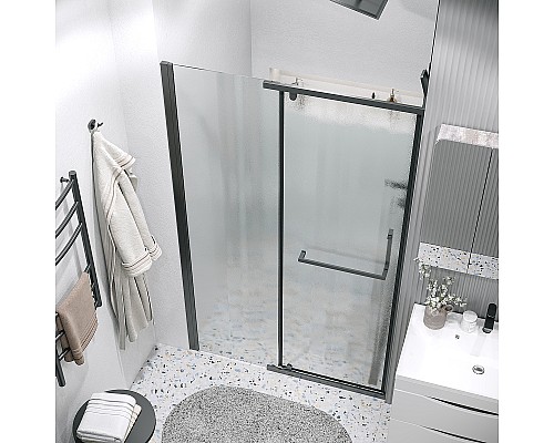 Душевая дверь Grossman Pragma 100 100.K33.03.100.21.02 профиль Черный матовый стекло шиншилла