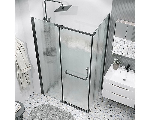 Душевая стенка Grossman Pragma 90 200.K33.03.90.21.02 профиль Черный матовый стекло шиншилла