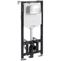 Инсталляция WasserKRAFT Aller для унитаза с клавишей смыва Хром