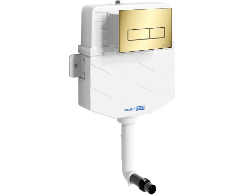 Смывной бачок WasserKRAFT Aller 10TLT.031.ME.PG03 для унитаза с клавишей смыва Золото