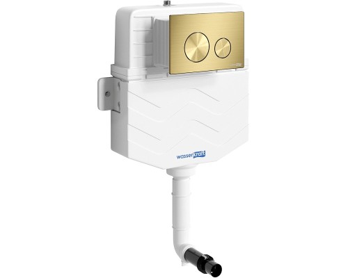 Смывной бачок WasserKRAFT Aller 10TLT.031.ME.MG02 для унитаза с клавишей смыва Золото матовое