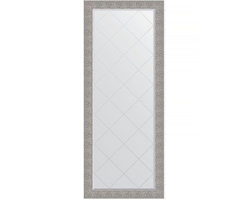 Зеркало Evoform Exclusive-G Floor 201х81 с гравировкой в багетной раме - Чеканка серебряная 90 мм