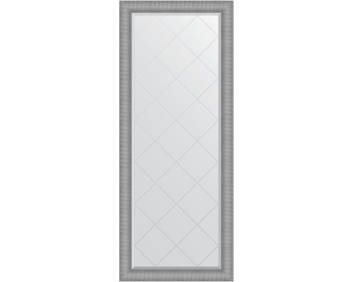 Зеркало Evoform Exclusive-G Floor 202х82 с гравировкой в багетной раме - Серебряная кольчуга 88 мм