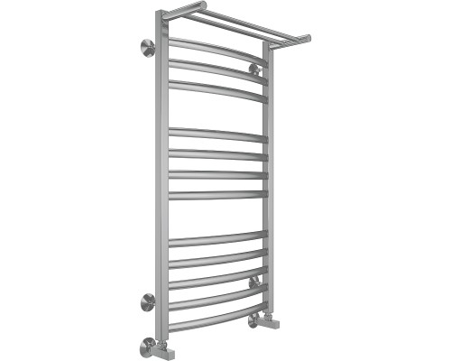 Водяной полотенцесушитель Terminus Енисей П13 500х1000 4670078529572 с полкой Хром, нижнее подключение, G 1/2" ВР, с угловым соединением