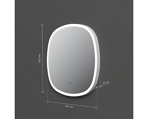 Зеркало AM.PM Func 60 M8FMOX0601WGS с подсветкой с ИК-сенсорным выключателем