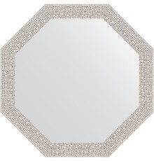 Зеркало Evoform Octagon 48х48 в багетной раме - Мозаика хром 46 мм