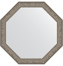 Зеркало Evoform Octagon 60х60 в багетной раме - Виньетка состаренное серебро 56 мм