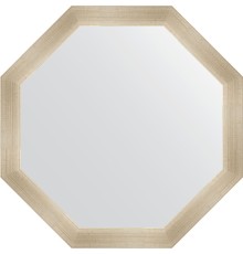 Зеркало Evoform Octagon 70х70 в багетной раме - Травленое серебро 59 мм