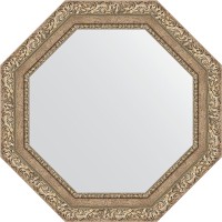 Зеркало Evoform Octagon 65х65 BY 3776 в багетной раме - Виньетка античное серебро 85 мм