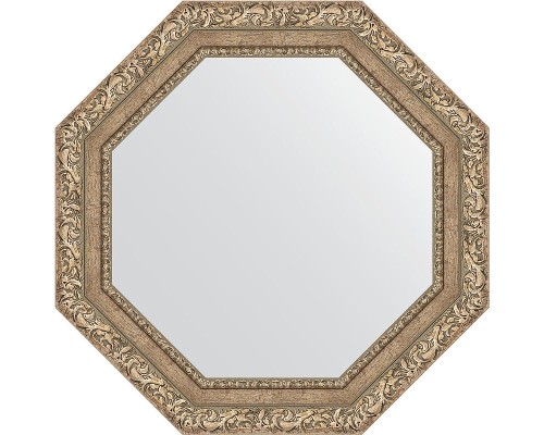Зеркало Evoform Octagon 65х65 BY 3776 в багетной раме - Виньетка античное серебро 85 мм