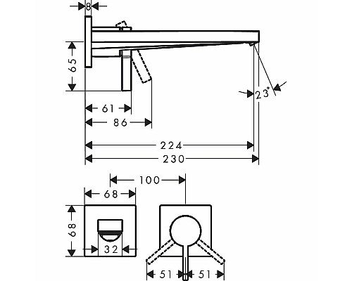 Смеситель для раковины Hansgrohe Tecturis E 73051000 Хром