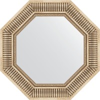 Зеркало Evoform Octagon 58х58 в багетной раме - Серебряный акведук 93 мм