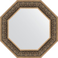 Зеркало Evoform Octagon 69х69 в багетной раме - Вензель серебряный 101 мм
