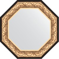 Зеркало Evoform Octagon 70х70 в багетной раме - Барокко золото 106 мм