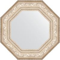 Зеркало Evoform Octagon 61х61 в багетной раме - Виньетка серебро 109 мм