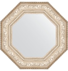 Зеркало Evoform Octagon 61х61 в багетной раме - Виньетка серебро 109 мм