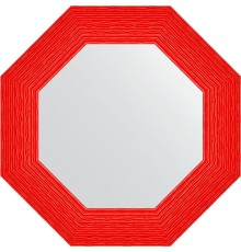 Зеркало Evoform Octagon 57х57 в багетной раме - Красная волна 89 мм