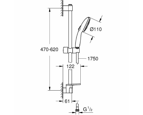 Душевой гарнитур Grohe Tempesta 110 Хром
