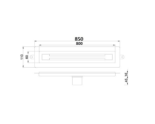 Душевой лоток Boheme Premium Trendy 80 983-80-GM с решеткой Оружейная сталь