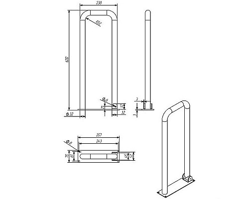 Поручень Aquatek POR-0000003 Хром