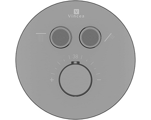 Душевая система Vincea Inspire VSFW-3I22MT5GM с термостатом Вороненая сталь