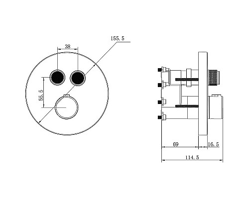 Душевая система Vincea Inspire VSFW-3I22MT5GM с термостатом Вороненая сталь
