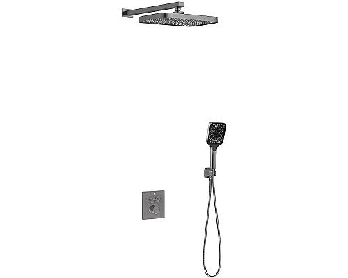 Душевая система Vincea Inspire VSFW-321MT1GM с термостатом Вороненая сталь