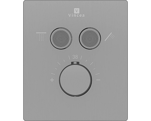 Душевая система Vincea Inspire VSFW-321MT1GM с термостатом Вороненая сталь