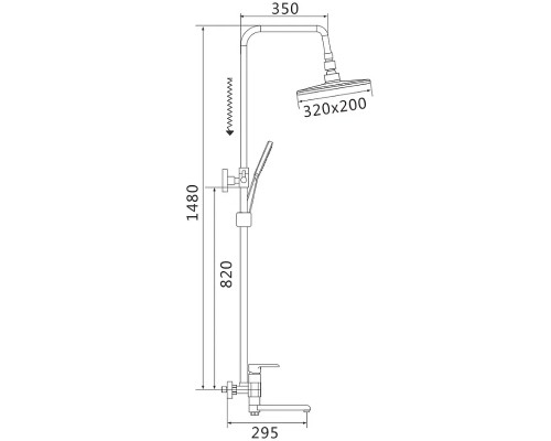 Душевая система Rose R21F Белая Хром