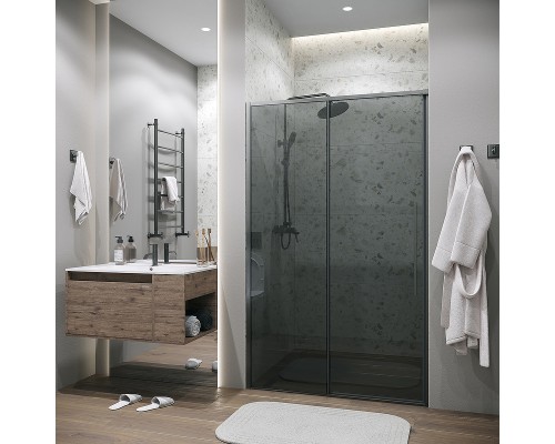 Душевая дверь Grossman Galaxy 100 100.K33.01.100.42.10 профиль Графит сатин стекло тонированное