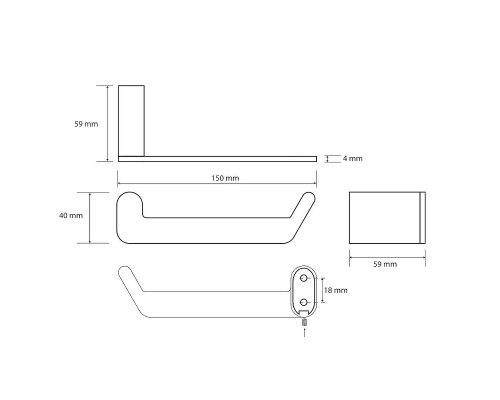 Держатель туалетной бумаги Bemeta Organic Black 167112020 Черный матовый