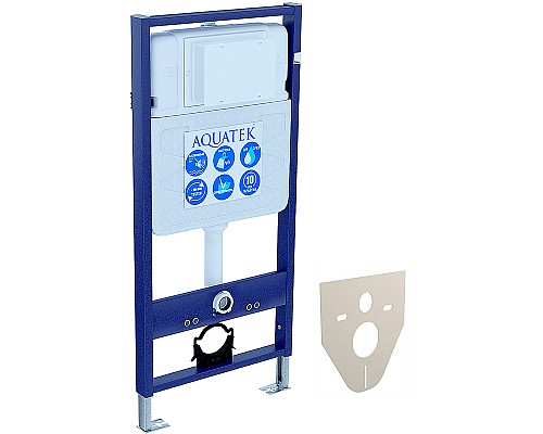 Комплект унитаза с инсталляцией Aquatek Set Aquatek Поларис-021 4в1 с сиденьем Микролифт и Белой глянцевой клавишей смыва