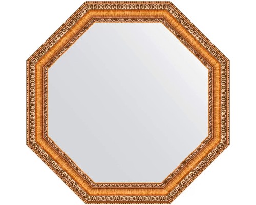 Зеркало Evoform Octagon 56х56 BY 3977 в багетной раме - Золотые бусы на бронзе 60 мм