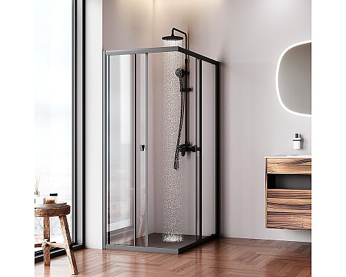 Душевой уголок AM.PM Sunny 120х80 W87G-403-12080-BT профиль Черный матовый стекло прозрачное
