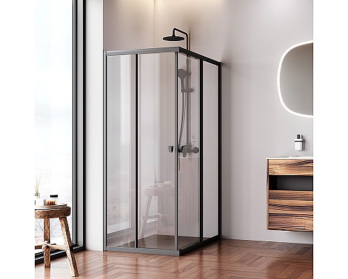 Душевой уголок AM.PM Sunny 120х80 W87G-403-12080-BT профиль Черный матовый стекло прозрачное