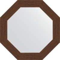 Зеркало Evoform Octagon 57х57 в багетной раме - Мозаика античная медь 70 мм