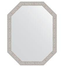 Зеркало Evoform Octagon 53x68 в багетной раме - Волна алюминий 46 мм