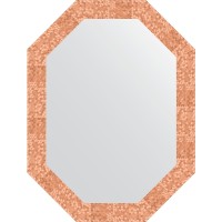 Зеркало Evoform Octagon 62x82 в багетной раме - Соты медь 70 мм