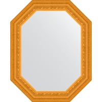 Зеркало Evoform Octagon 59x74 BY 7134 в багетной раме - Сусальное золото 80 мм